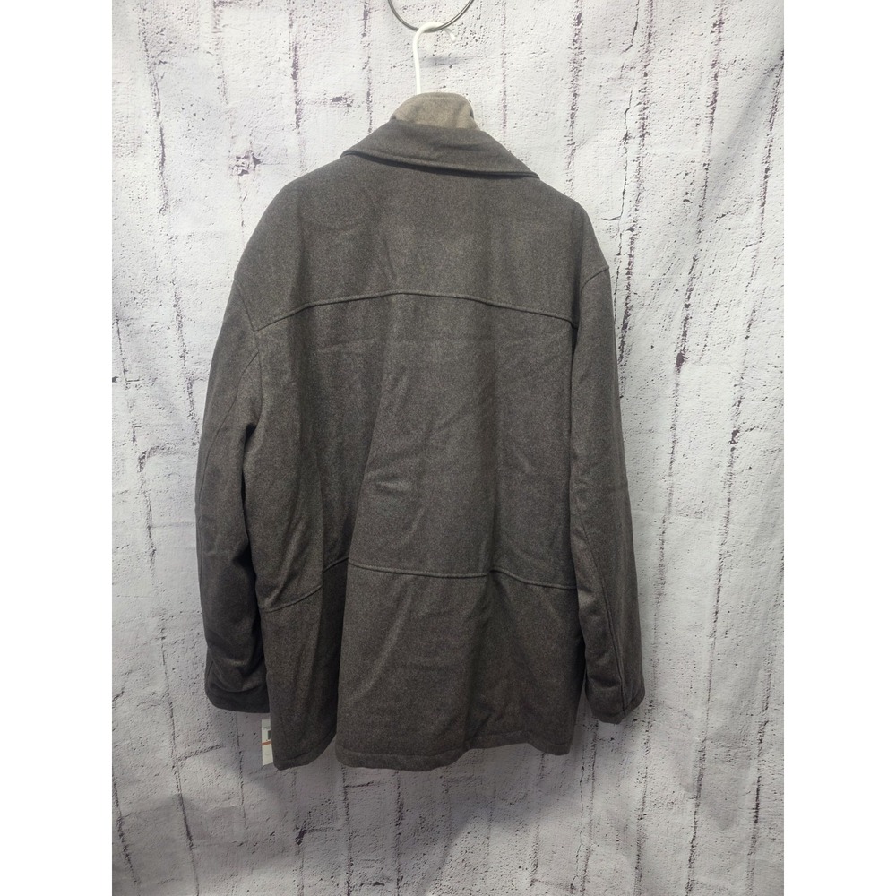 London Fog Pea‎ Coat Mocha Brown Wool Blend Lined Double Collar Mens 3XLT New - Picture 7 of 11